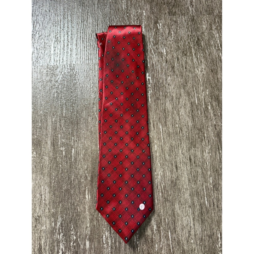 Versace Classic V2 Necktie Mens One Size Red Geometric Silk Italian Designer